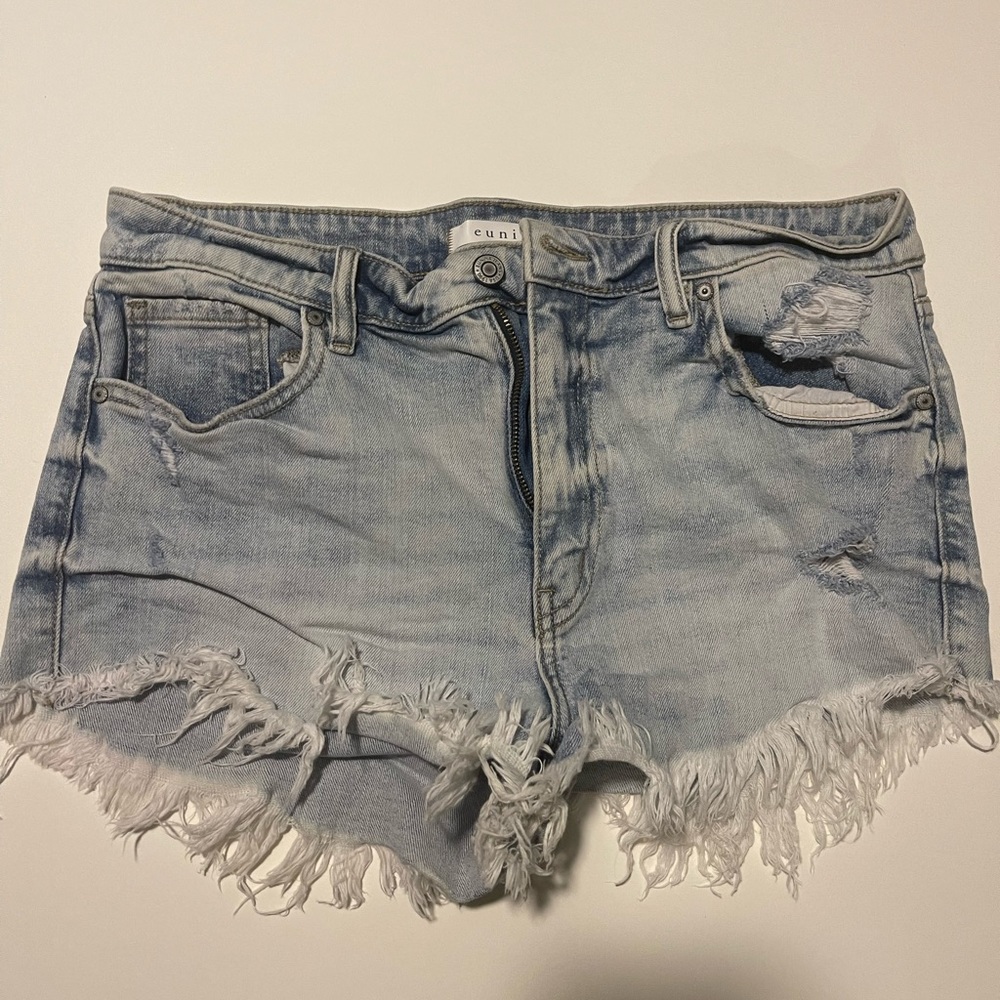 Large cut off high waist shorts